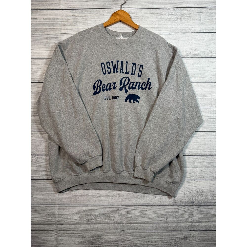 Oswald's Bear Ranch Gildan 3XL Gray Bear Graphic Crewneck Sweatshirt 4340